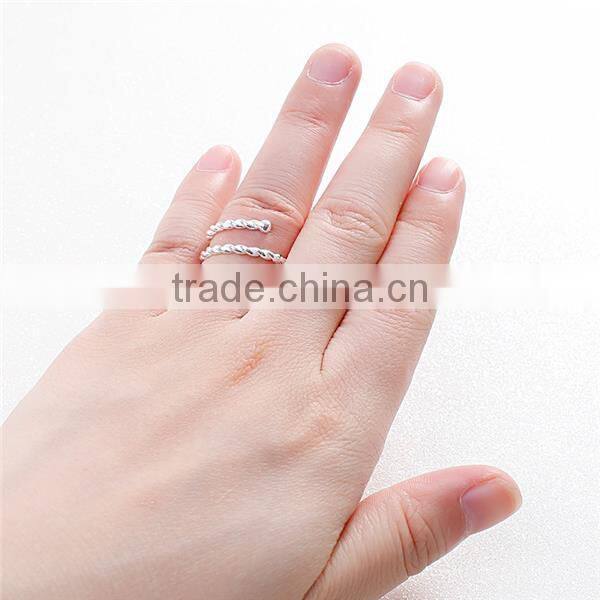 Copper Cable Twisted Open Rings Silver Plated Spiral