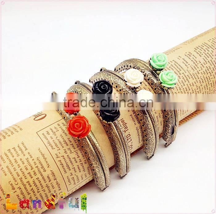 8.5cm Antique Bronze Clutch Sewing Metal Coin Lock Purse Frame