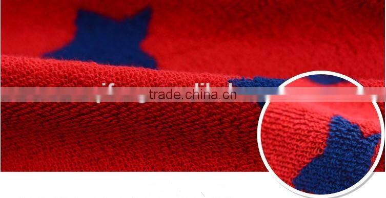 Red and blue color dye yarn jacquard cotton face towel/hand towel/ bath towel