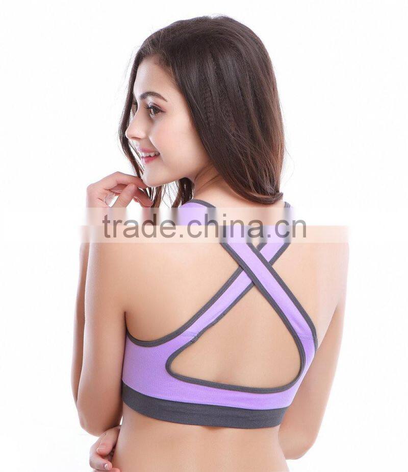 Women's Comfor Support Wire-Free Yoga Push-Up Sport Moving Bra