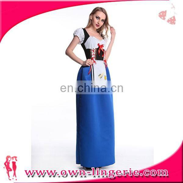 Beer Maid Peasant Dress beer maid blue garden girl fancy dress costume long octoberfest beer maid costume