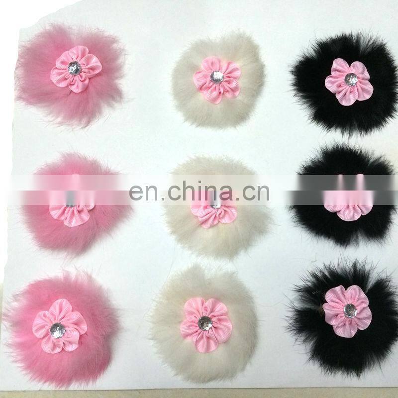 Shoes Decoration Raccoon Fur Trimming Wholesale Fur Ball Stud With Crystal