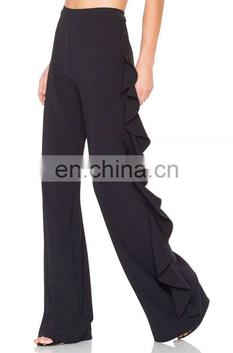 China supplier slimming side ruffle pants for women