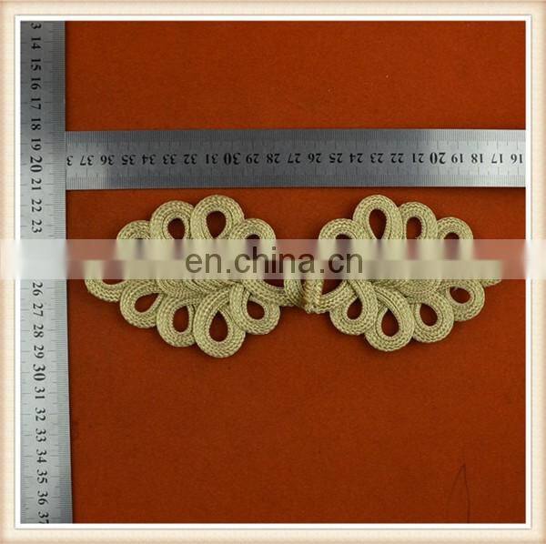 high quality gold Chinese knot button custom frog button for garment decorative