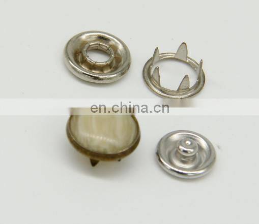 Fashion brass cap prong ring snap button, stainless steel snappet-prong button five prong snap button