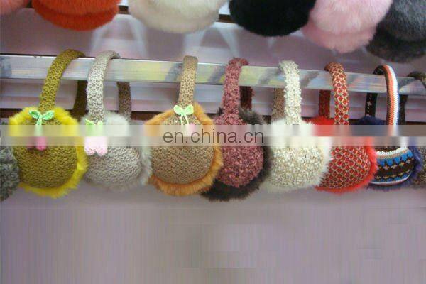 flower pattern knitting ear muff