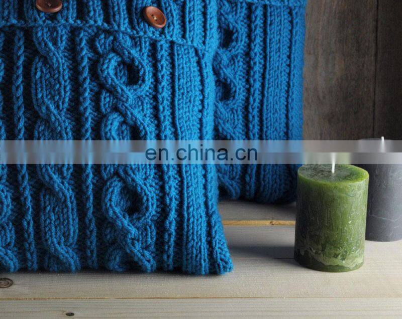 2019 New Design Decorative Plain Knitted Sofa Decorative Pillow Case