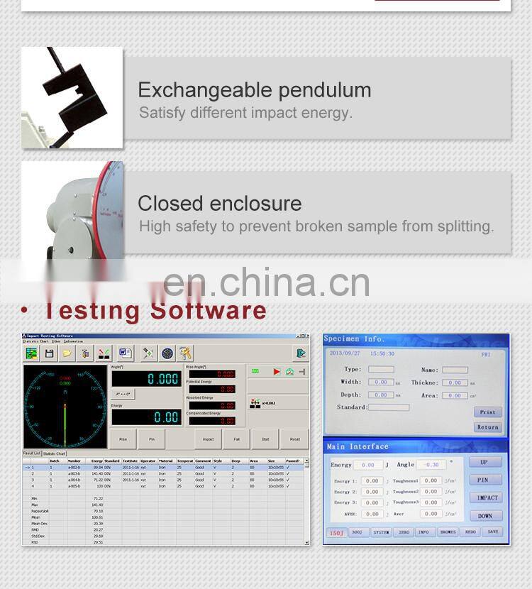 Brand new jb pendulum strength test metal steel impact testing machine made in China