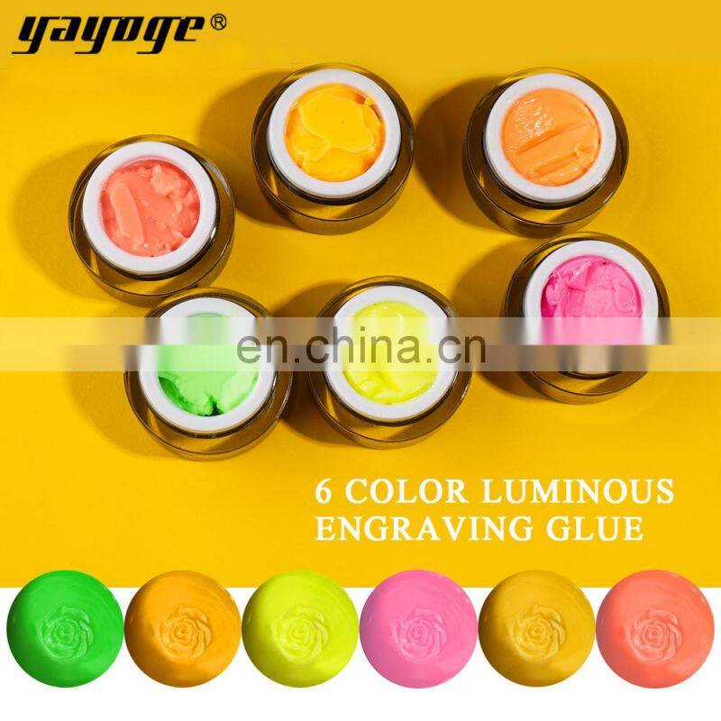 6 Colors UV Nail Luminous 3D 4D 5D Sculpted Color Uv Nail Gel Free Sample