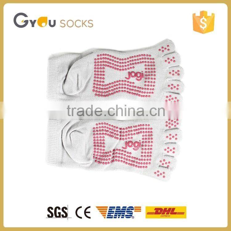 white Pilates Grip Socks Toe Yoga Sock