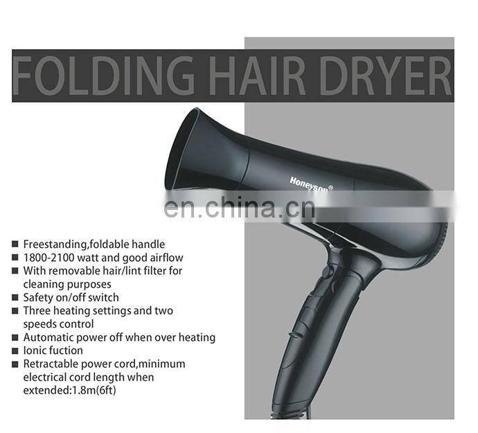 Honeyson top guest room 2000W powerful hotel hair dryer