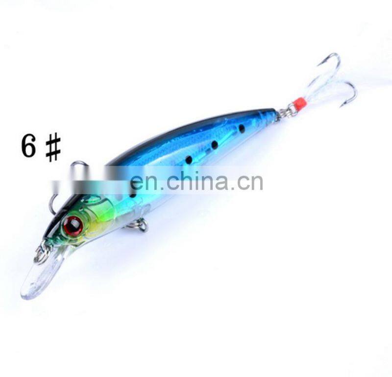 Hot Sale 11cm 13.4g ABS Plastic Fish Bait Fishing Minnow With Feather Hook