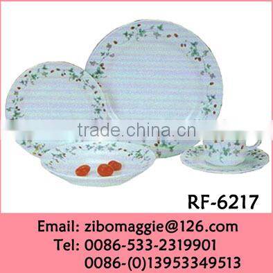 20pcs Daily Used Porcelain Antique Dinnerware with Custom Print for Hotel