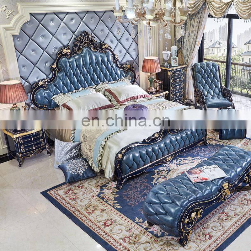 China antique gold master bed room furniture bedroom set luxury royal