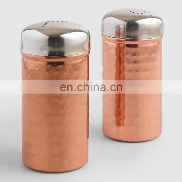 silver hammered salt & pepper container
