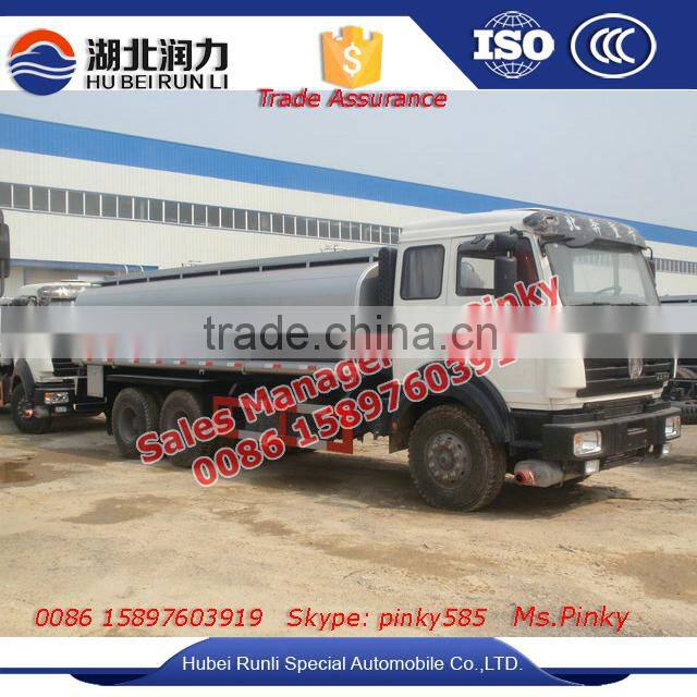 6Wheel Baotou Beiben Mobile Fuel Truck 20Cube Meter Fuel Tanker Vehicle RHD OR LHD