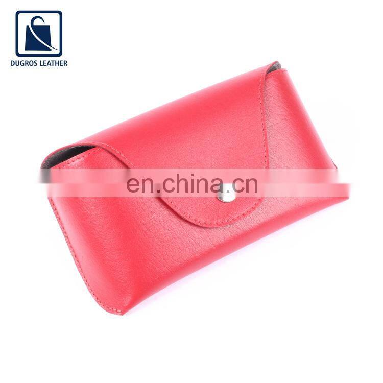 Exclusive Range of Unique Design Wholesale Supply Snap Closure Type Nickle Fitting Unisex Genuine Leather Sunglasses Case