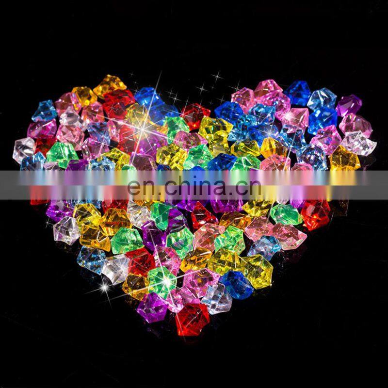 250pcs Colorful Acrylic Plastic Transparent Stone Crystal Rocks Vase Filler Artificial Color Fish Tank Home Wedding Decorations