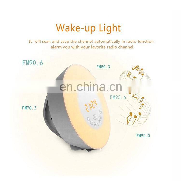 DB-Way Sunrise Wake-up Light Alarm Clock Colorful Dynamic Lighting Wireless BT Speaker