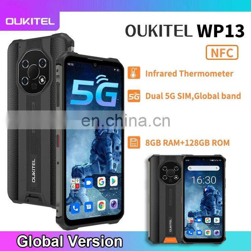 2021 Global Rugged Phone Oukitel WP13 5G 6.5inch 8+128GB Waterproof Smartphones NFC Dual Sim Android 11 Cell Phones