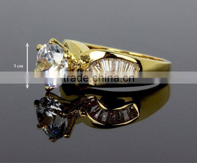 Best Buy One Stone Deluxe Marriage Gift Luxury CZ Jewelry Proposal Engagement Ring