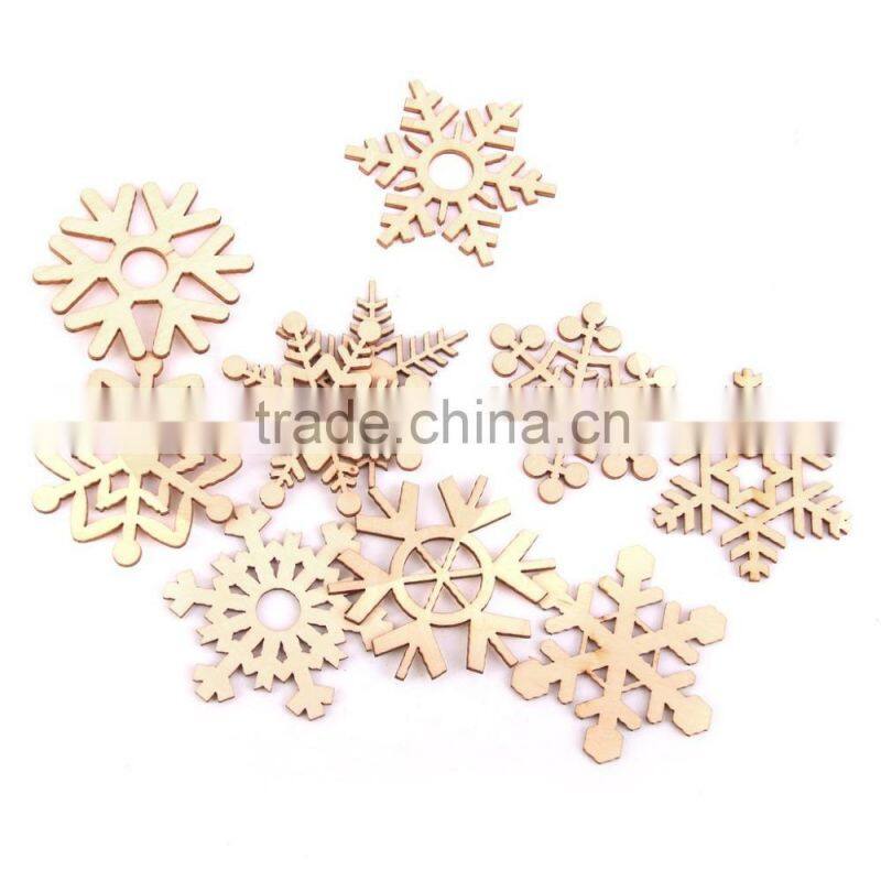 Cheap Price Wooden Crafts Christmas Ornament Wooden Carving Decoration Snowflake