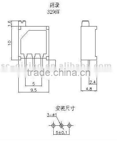trimmer potentiometer,long worm with copper,3296