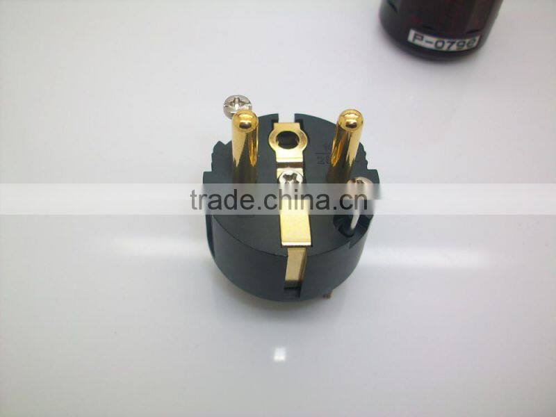 Top technology UL Listed Schuko sound plug connector/Germany loud speaker plug/EU speaker plug