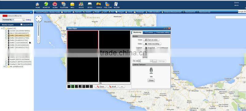 bus mobile DVR with 4/8 channel cameras and GPS tracker