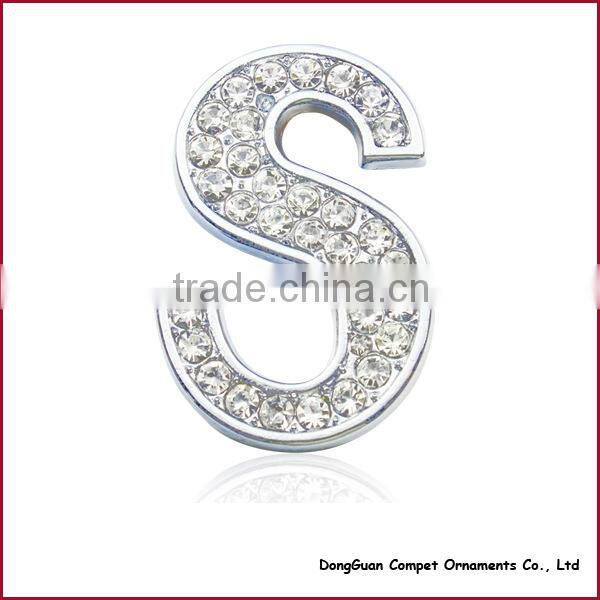 Diy pet Collar Accessories Alloy Alphabets 30mm Full Rhinestone Slide Letters