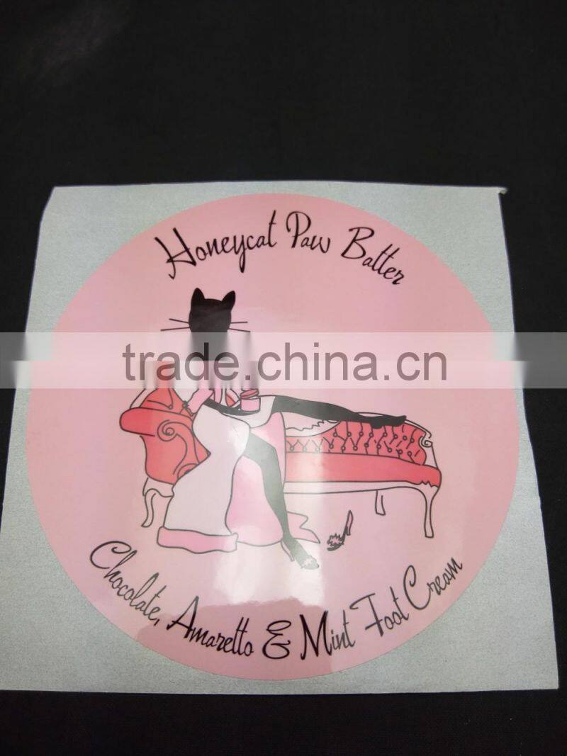 Daily care label adhesive label sticker - round pink stickers