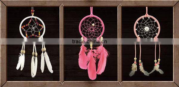 Colorful wood beads Dream catcher Indian car pendant dreamcatcher