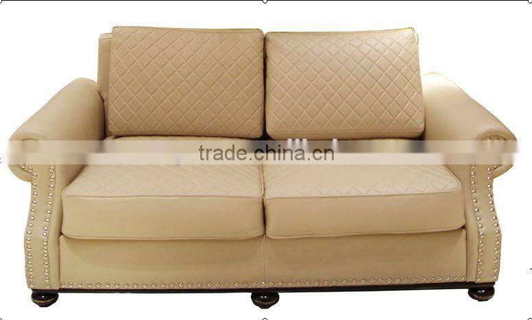 High-end modern design sectional sofa set beige leather sofa with solid wood frame