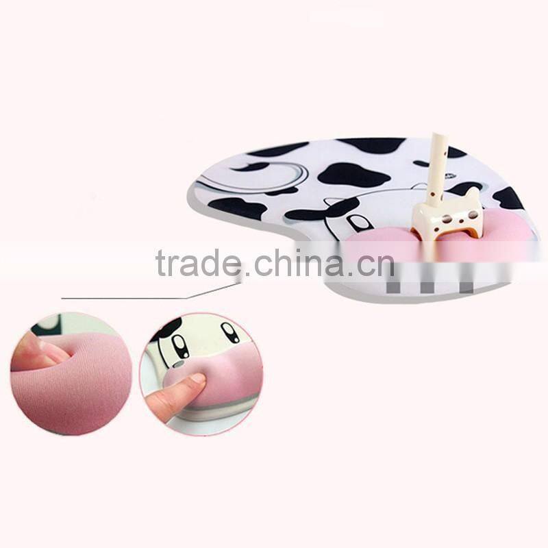 Cartoon Practical Lovely Animal Skid Resistance Memory Foam Comfort Wrist Rest Support Mouse Pad Mice Mat Dairy Cow Cattle Monke