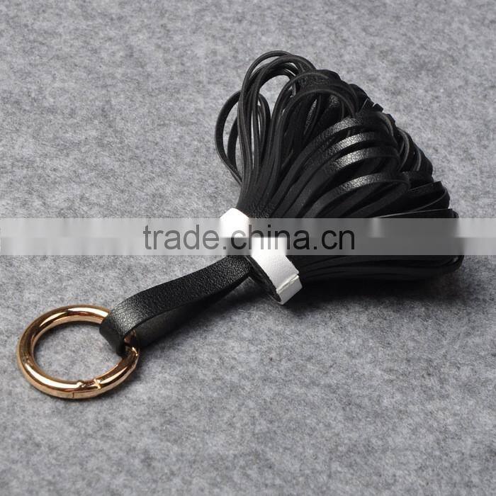 custom design colorful pu leather tassels for bag/garment wholesale chinese supply