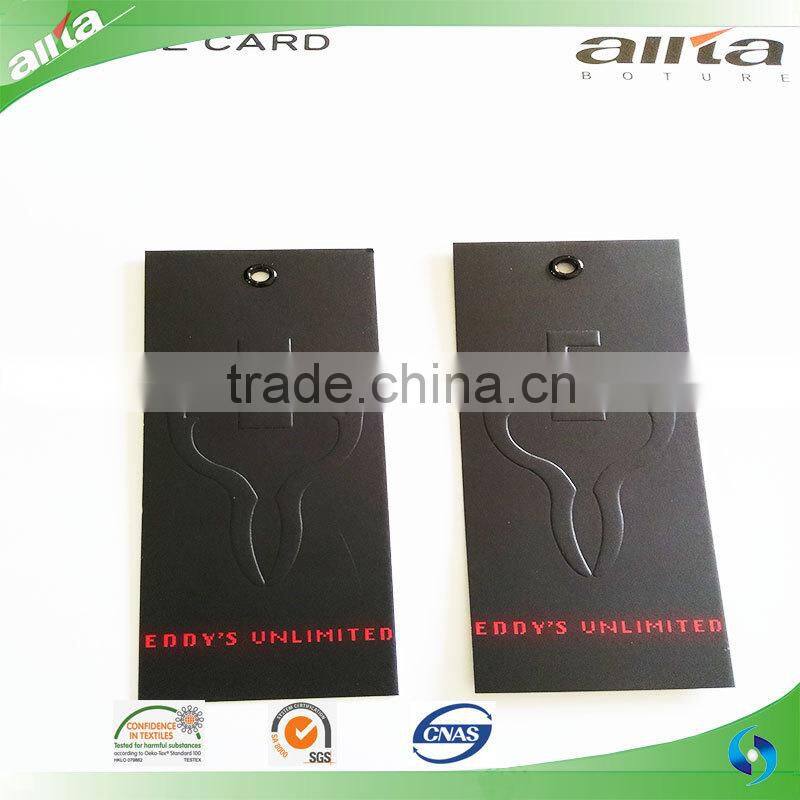 Custom embossed paper jeans hang tag