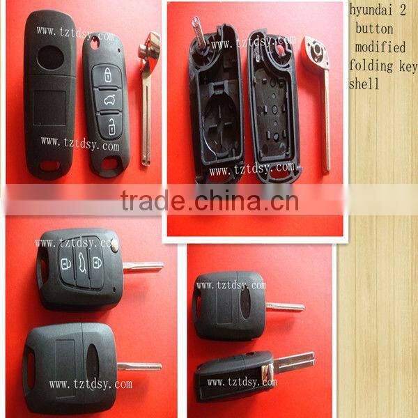 Tongda high quality 3 Button Flip Remote Key Shell for hyundai key