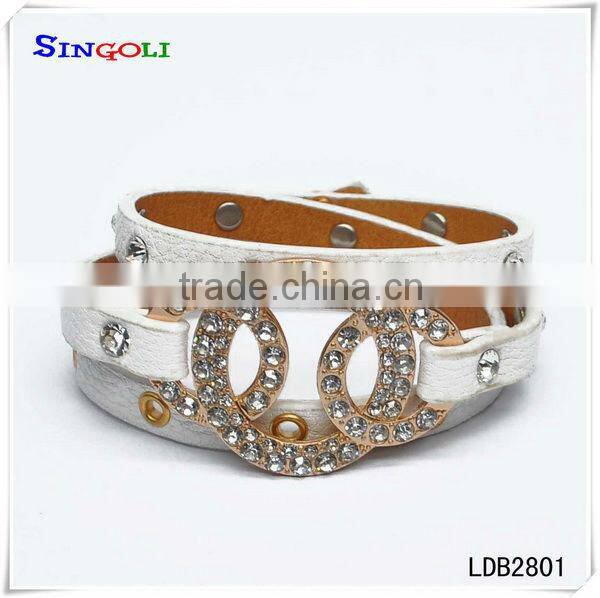 Leather tassel bracelet white leather bracelet LDB2773