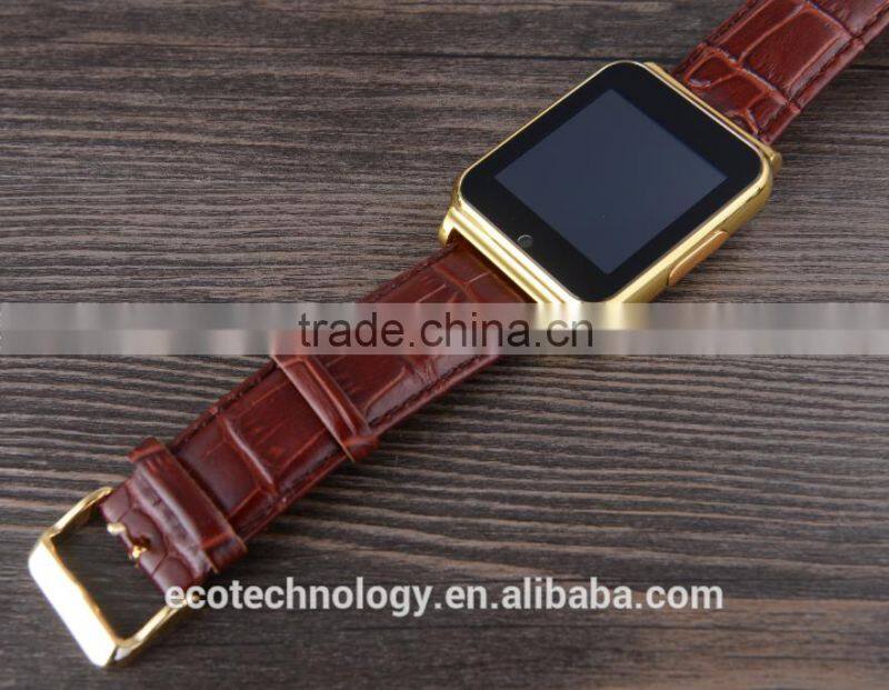 15$ W90 Bluetooth Smart Watch 6260A Men Luxury Leather Business Wristwatch Knight Full View HD