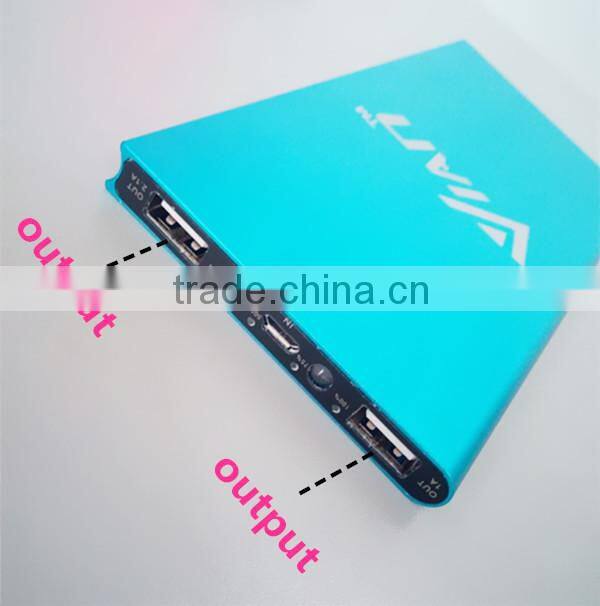 2015 New Design Power Bank Ultra-thin Portable Power Bank 12000mah