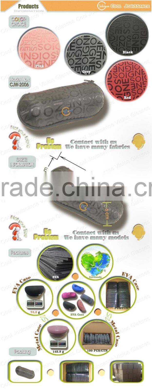 Cool style eva zipper cases hot selling spectacle eyewear case