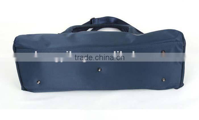 Low toxic solid color polyester tote travel bag with two straps