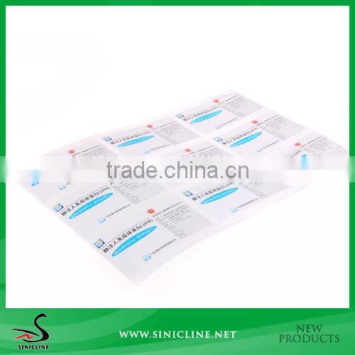 Sinicline 2015 Custom Glossy Self Adhesive Stickers for Bottle