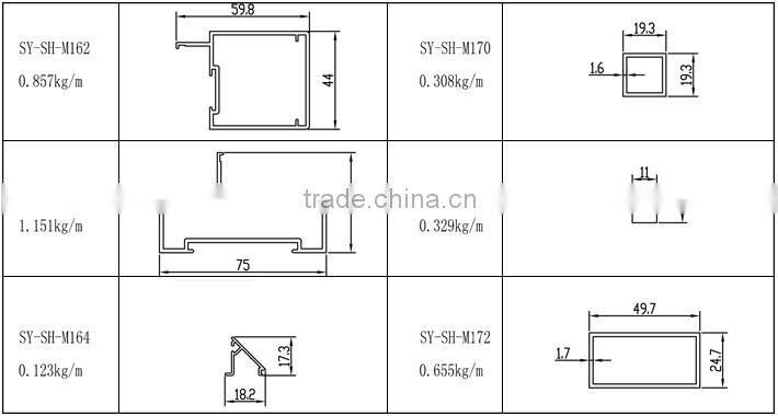 ISO9001 standard high quality aluminum profiles for doors and windows