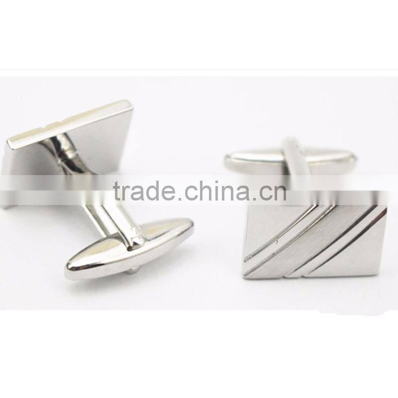 Patched Silver Rectangle Metal Cuff Links From Shenzhen