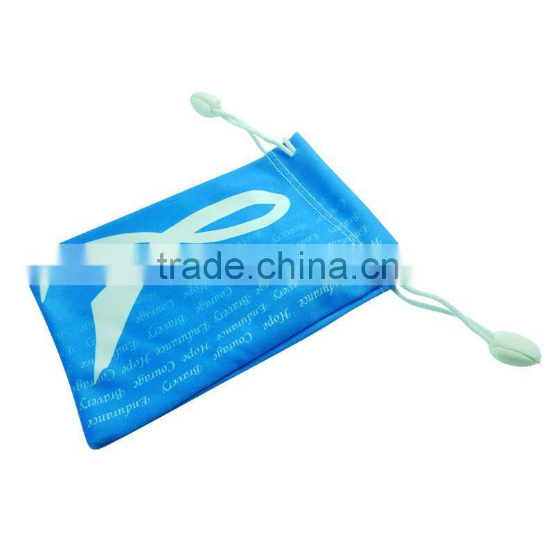 new design double drawstring sunglass pouches