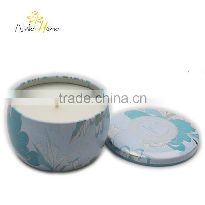 Scented Soy Wax Travel Tin Candle, round candle