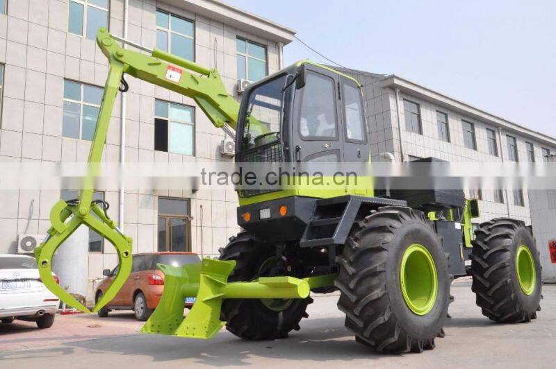 2015 HOT! 4*4 wheel hydraulic sugarcane loader excavator with grab for sale