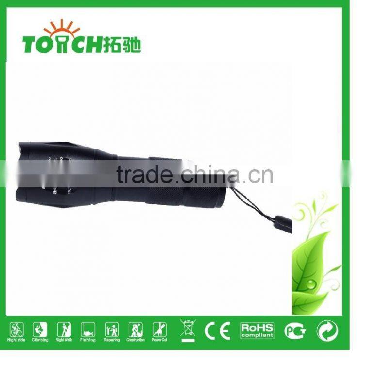 2000 Lumens XML T6 LED Flashlight Zoomable 1* 18650 self defense LED Flashlights