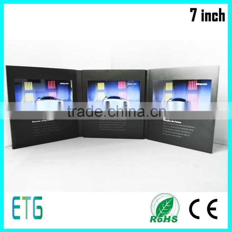 2016 cheap advertising 7 inch video greeting card
